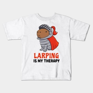 Larping is my therapy Capybara Knight Kids T-Shirt